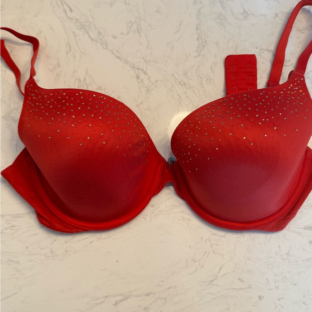 Victoria's Secret Red Bra with Sparkling Accents